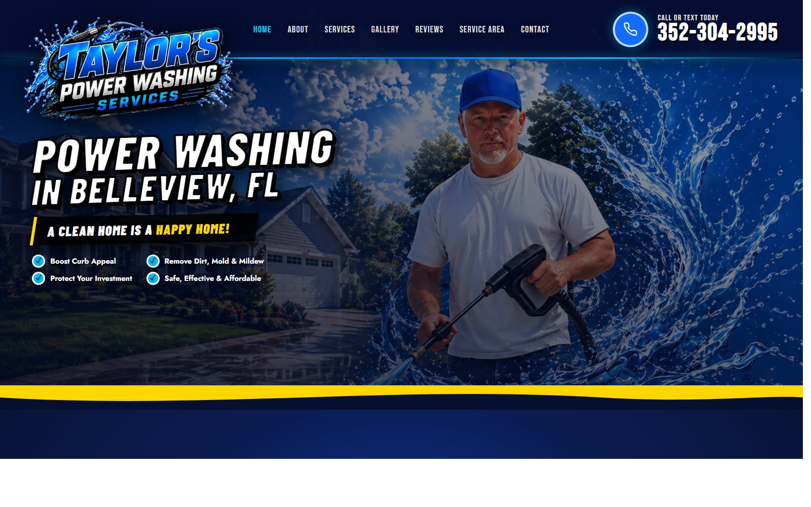 Taylor's Power Washing website built by Richard Penland